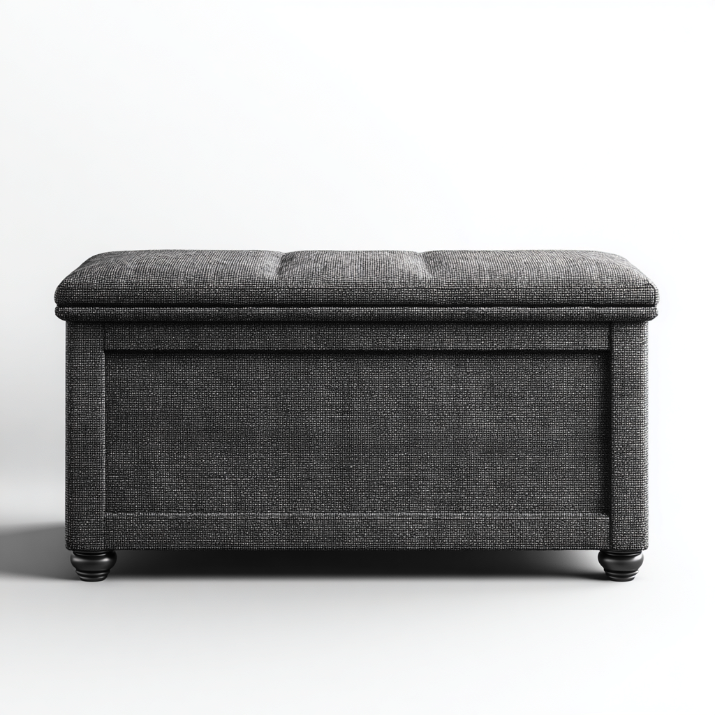 Panca da ingresso contenitore in tessuto 100x40x45 cm - grigio - design classico per ingresso-Frameuna