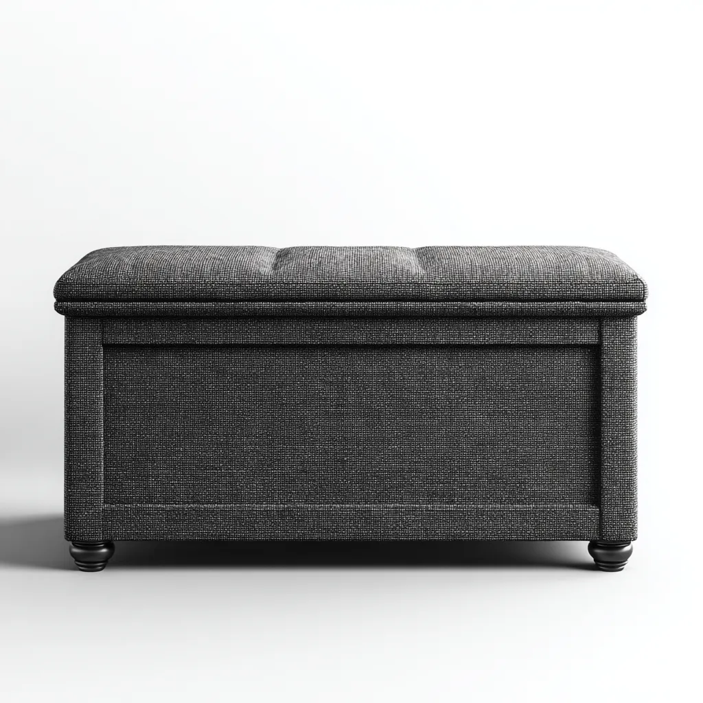 Panca da ingresso contenitore in tessuto 100x40x45 cm - grigio - design classico per ingresso-Frameuna