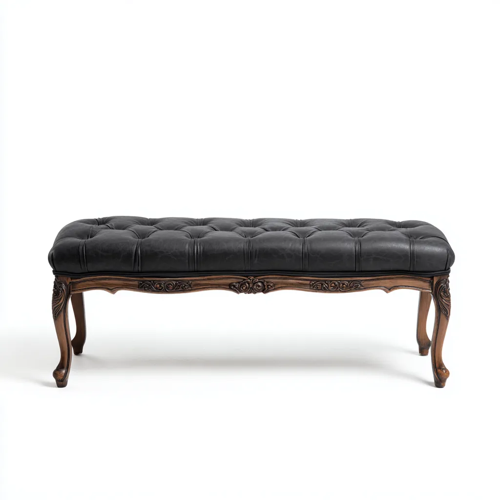 Panca da ingresso imbottita in ecopelle 120x45x45 cm - nero - design classico per ingresso-Frameuna