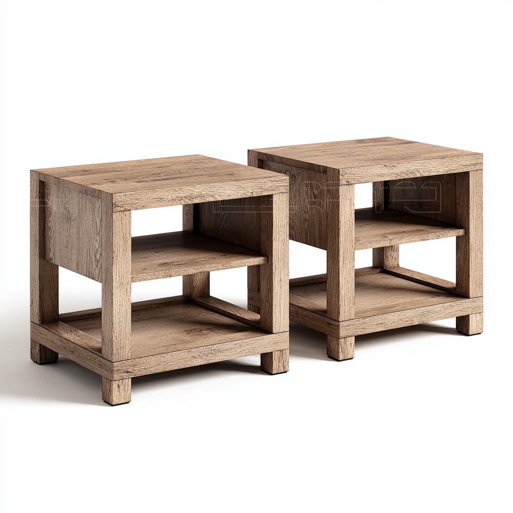 Comodino in legno massello - 45x35x50 cm - legno naturale - per camera da letto - design moderno-Frameuna