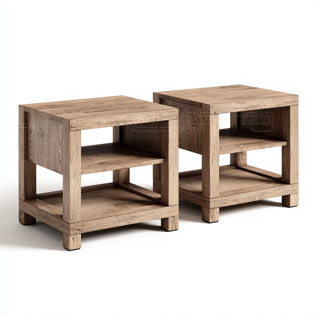 Comodino in legno massello - 45x35x50 cm - legno naturale - per camera da letto - design moderno-Frameuna