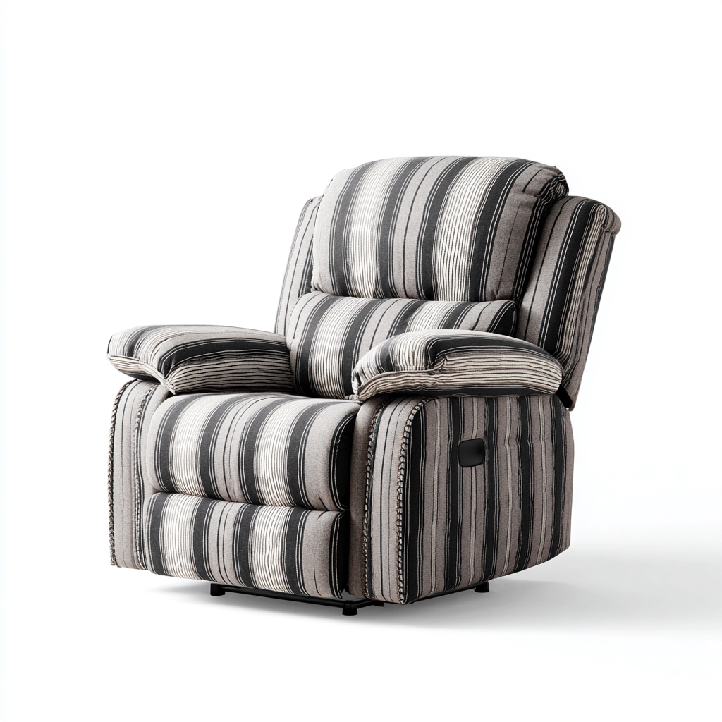 Poltrona reclinabile - tessuto - 85x95x100 cm - nero - grigio - per soggiorno - design moderno-Frameuna