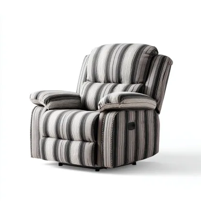 Poltrona reclinabile - tessuto - 85x95x100 cm - nero - grigio - per soggiorno - design moderno-Frameuna