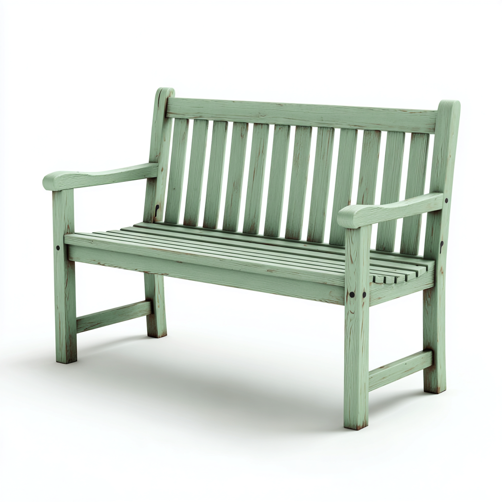 Panca da giardino legno 120x60x90 cm - verde chiaro - adatto per giardino esterno - stile vintage-Frameuna