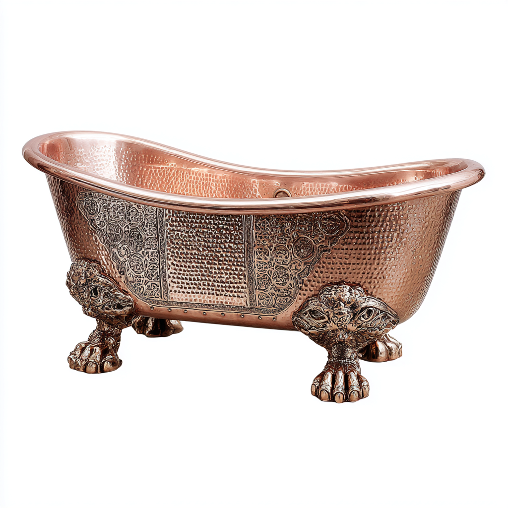 Vasca da bagno rame 160x70x78 cm - rame antico - per bagno stile classico-Frameuna