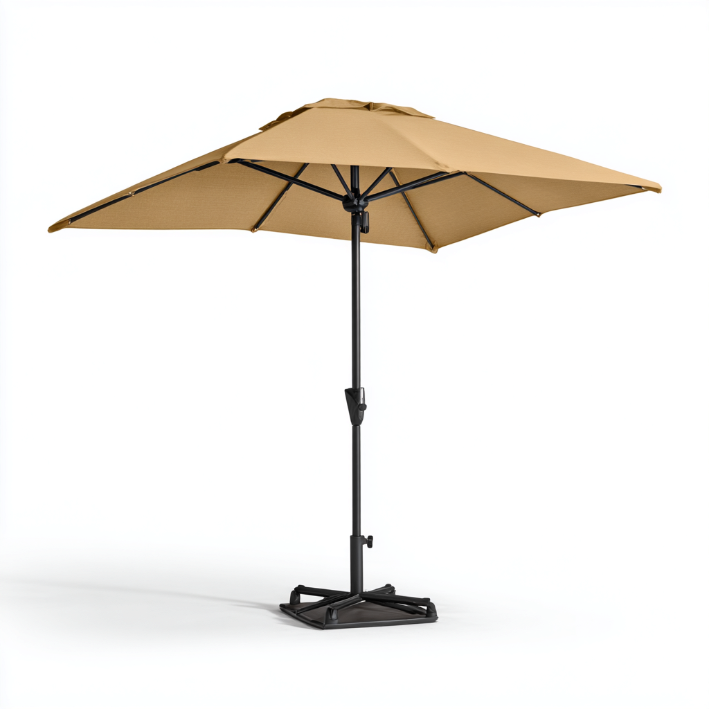 Ombrellone da giardino alluminio 270x250 cm - beige - nero - adatto per uso outdoor in giardino design moderno-Frameuna