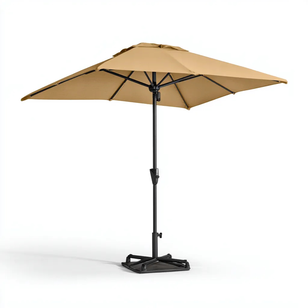 Ombrellone da giardino alluminio 270x250 cm - beige - nero - adatto per uso outdoor in giardino design moderno-Frameuna