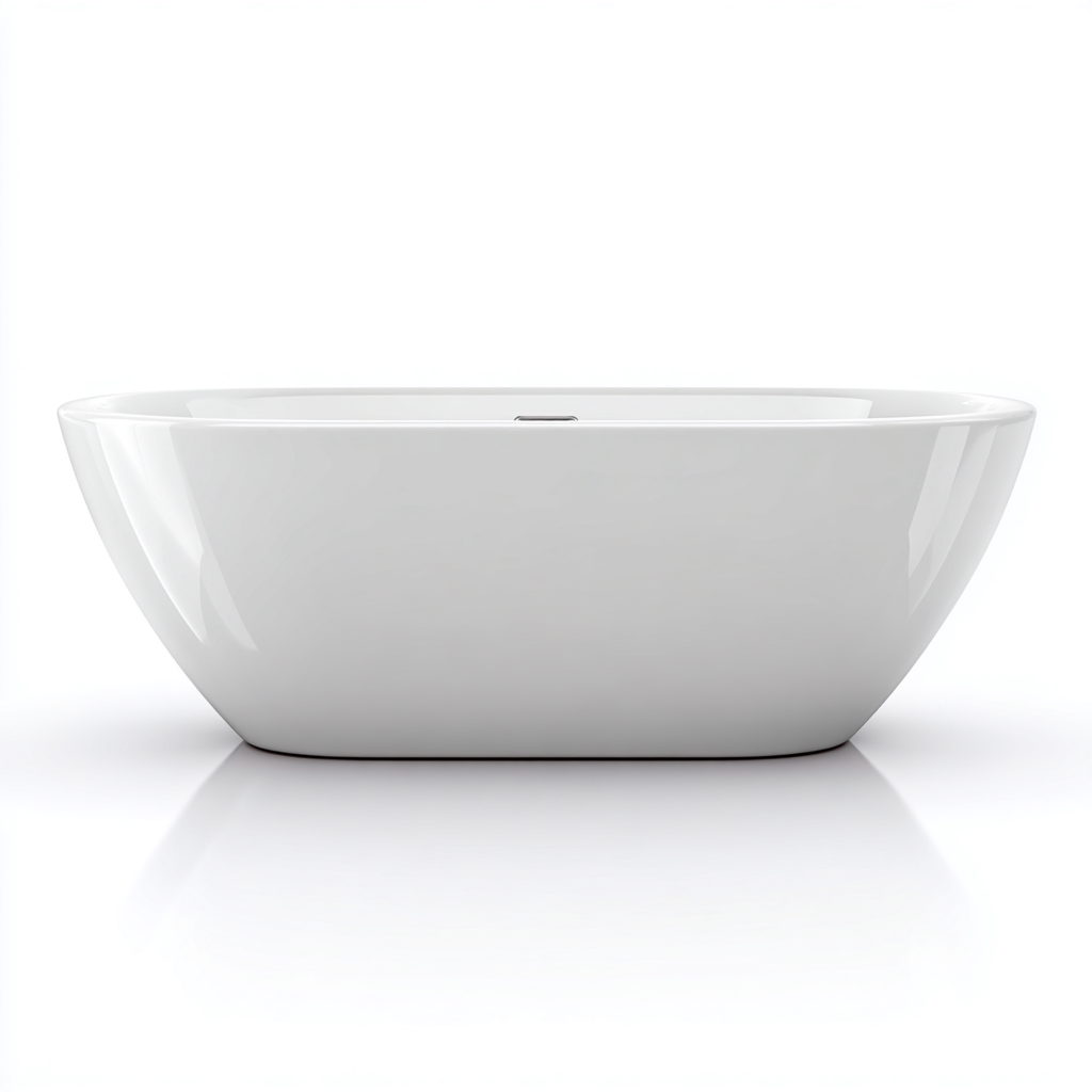 Vasca da bagno - resina composita - 172x80x56 cm - bianco - design moderno - per bagno-Frameuna