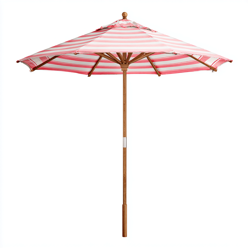 Ombrelloni da giardino legno e tessuto 240x250 cm - rosa - legno naturale - design moderno-Frameuna