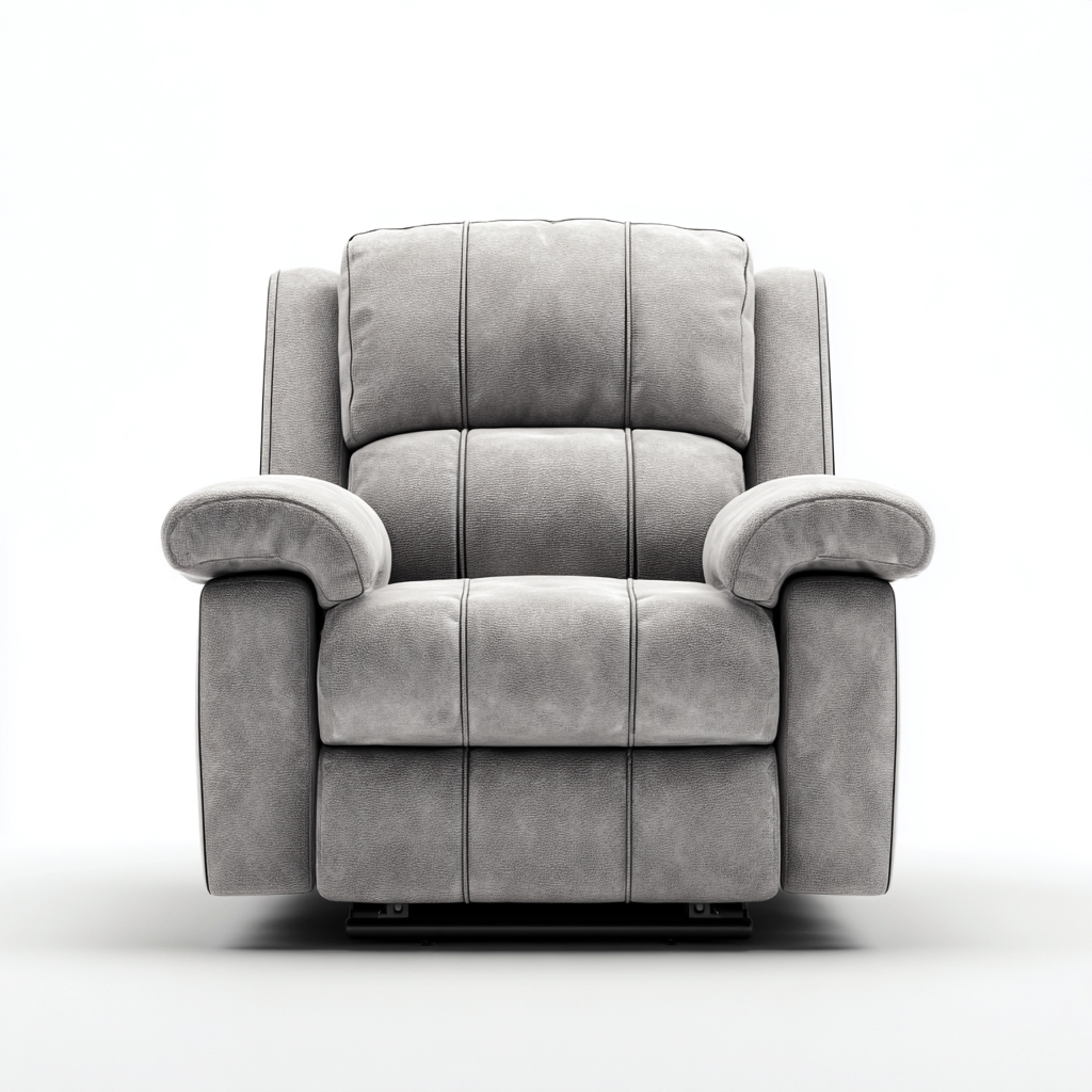 Poltrona reclinabile - tessuto - 88x96x103 cm - grigio chiaro - per soggiorno - design moderno-Frameuna