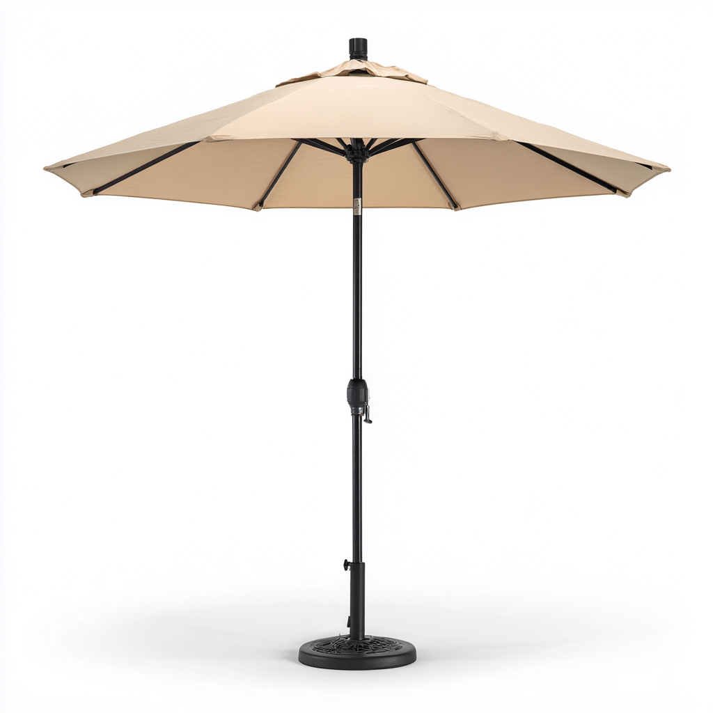 Ombrellone da giardino alluminio 260x245 cm - beige - nero - adatto per uso outdoor in giardino design moderno-Frameuna