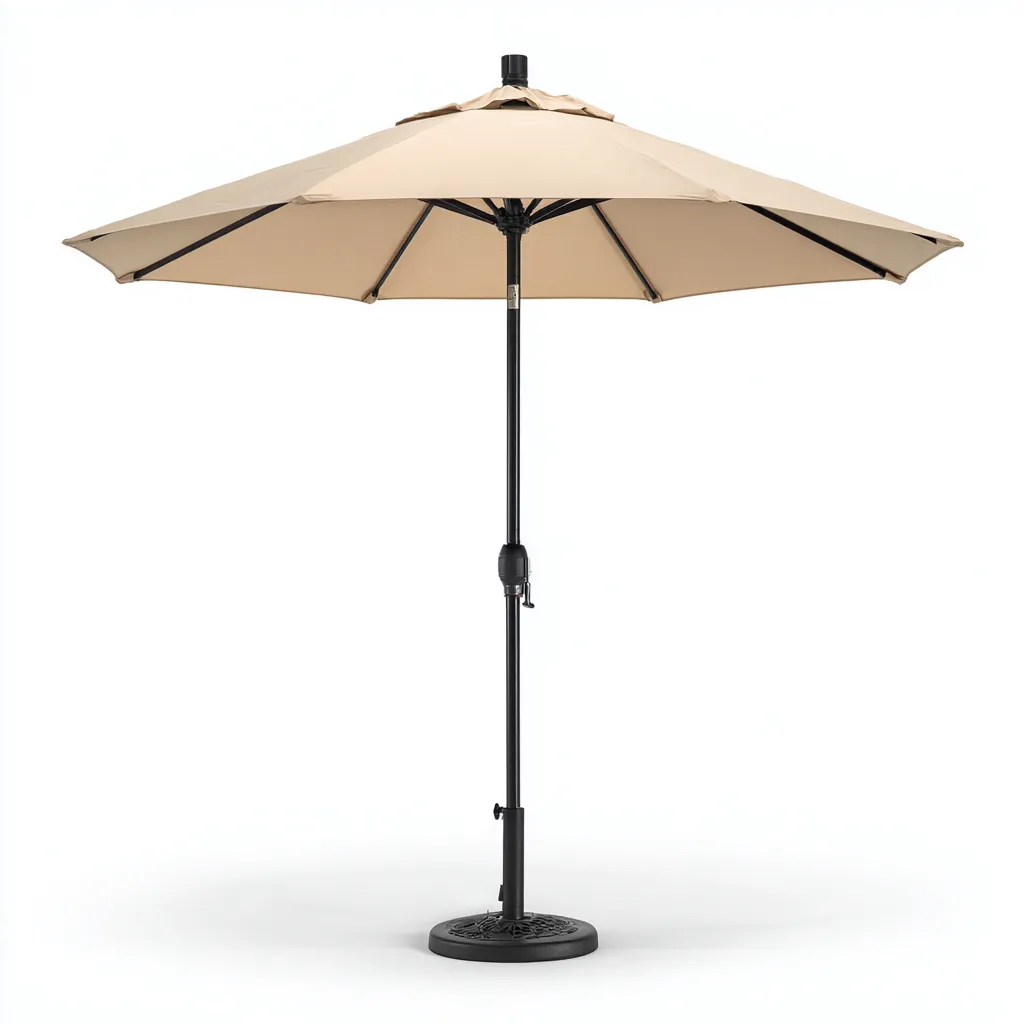 Ombrellone da giardino alluminio 260x245 cm - beige - nero - adatto per uso outdoor in giardino design moderno-Frameuna