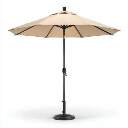 Ombrellone da giardino alluminio 260x245 cm - beige - nero - adatto per uso outdoor in giardino design moderno-Frameuna