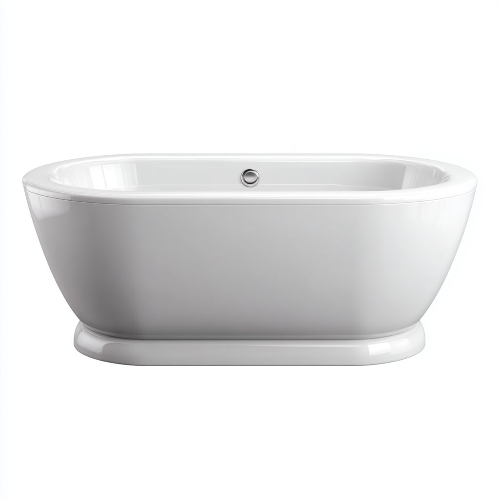 Vasca da bagno acrilico 170x80x68 cm - bianco - per bagno design moderno-Frameuna