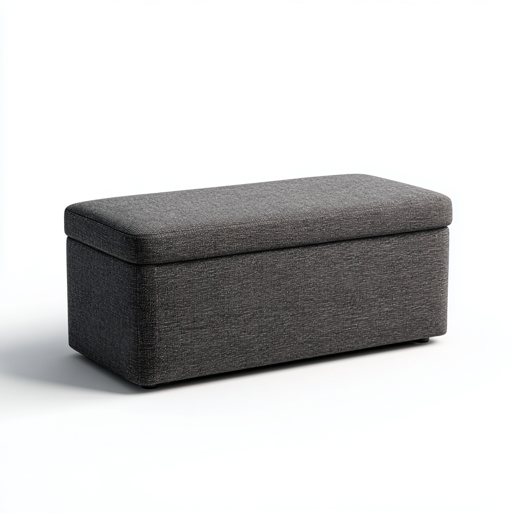 Panca da ingresso - tessuto - 100x42x45 cm - grigio scuro - design moderno-Frameuna