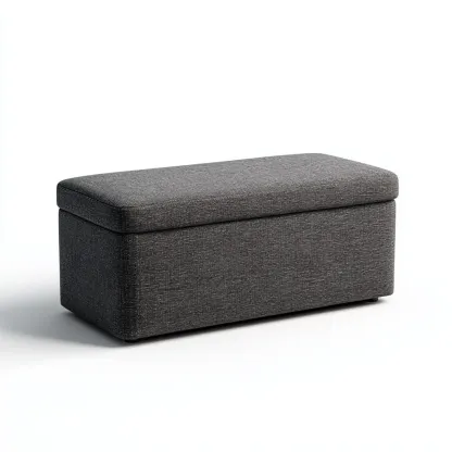 Panca da ingresso - tessuto - 100x42x45 cm - grigio scuro - design moderno-Frameuna