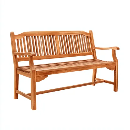 Panca da giardino legno massello 130x60x90 cm - legno naturale - adatto per giardino esterno - stile classico-Frameuna