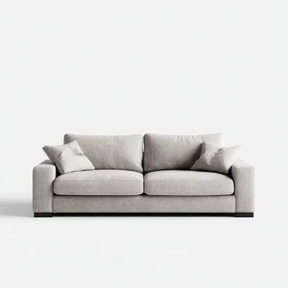 Divano lineare in tessuto 210x88x82 cm - grigio chiaro - design moderno per soggiorno-Frameuna