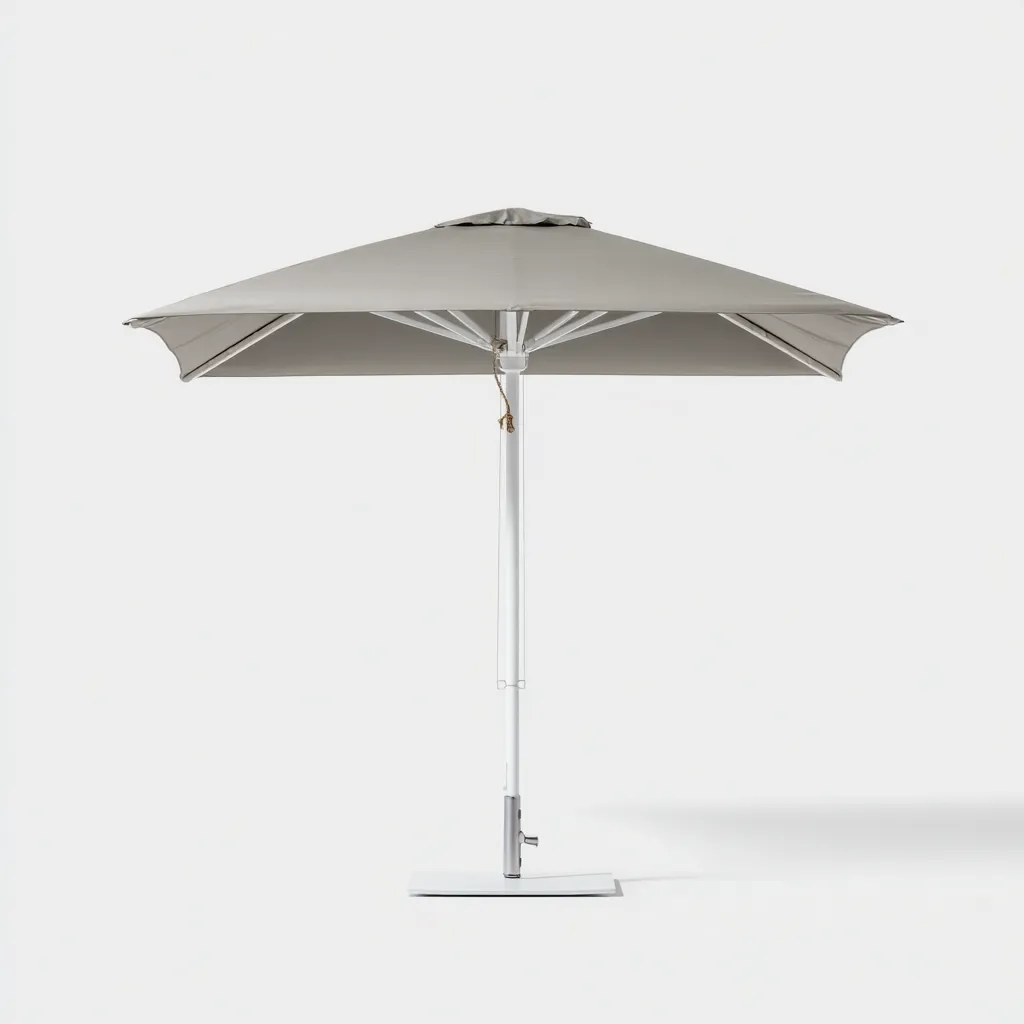 Ombrelloni da giardino metallo e tessuto 260x255 cm - grigio - bianco - design moderno-Frameuna