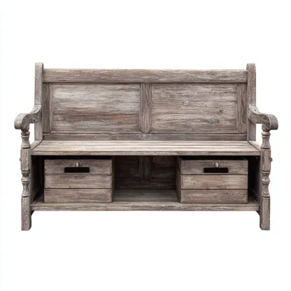 Panca da giardino legno con vano contenitore 128x60x95 cm - grigio naturale - adatta per uso outdoor in giardino design rustico-Frameuna