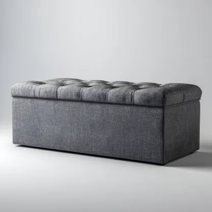 Panca da ingresso - tessuto - 105x45x46 cm - grigio scuro - design moderno-Frameuna