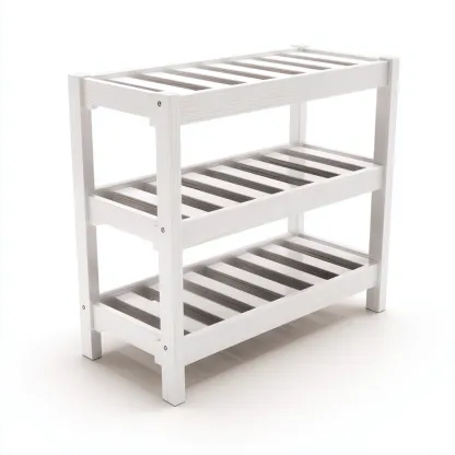 Scarpiera - legno - 60x28x70 cm - bianco - adatta per ingresso - design moderno-Frameuna