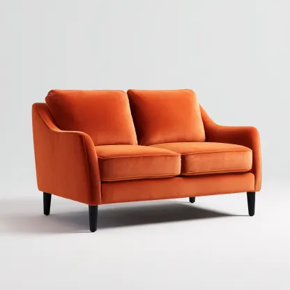 Divano lineare - velluto - 150x86x85 cm - arancione - soggiorno - design moderno-Frameuna