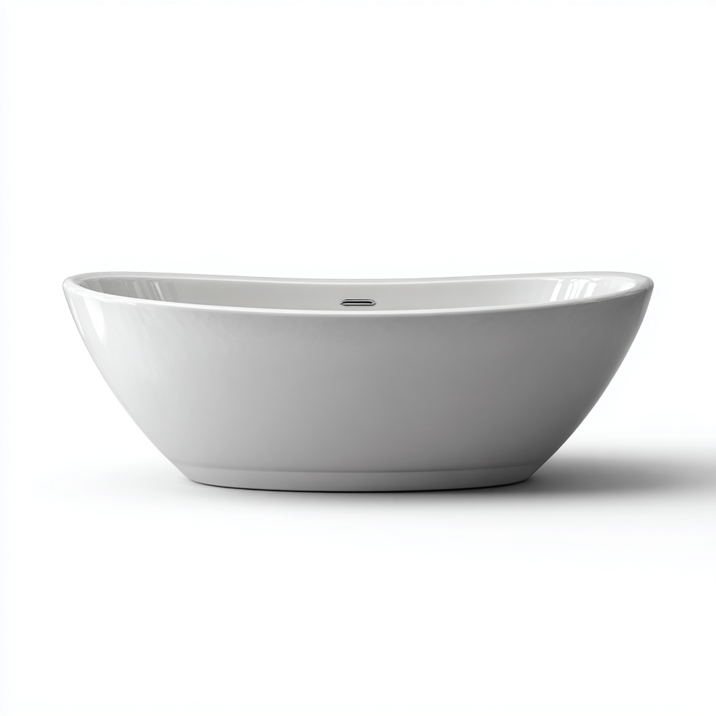 Vasca da bagno acrilico 178x80x69 cm - bianco - per bagno design moderno-Frameuna