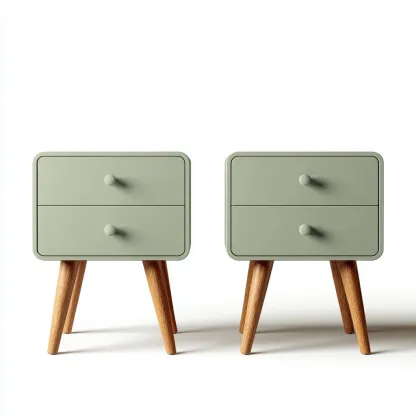 Comodino - legno - melaminico - 45x35x55 cm - verde chiaro - legno naturale - design moderno - per camera da letto-Frameuna