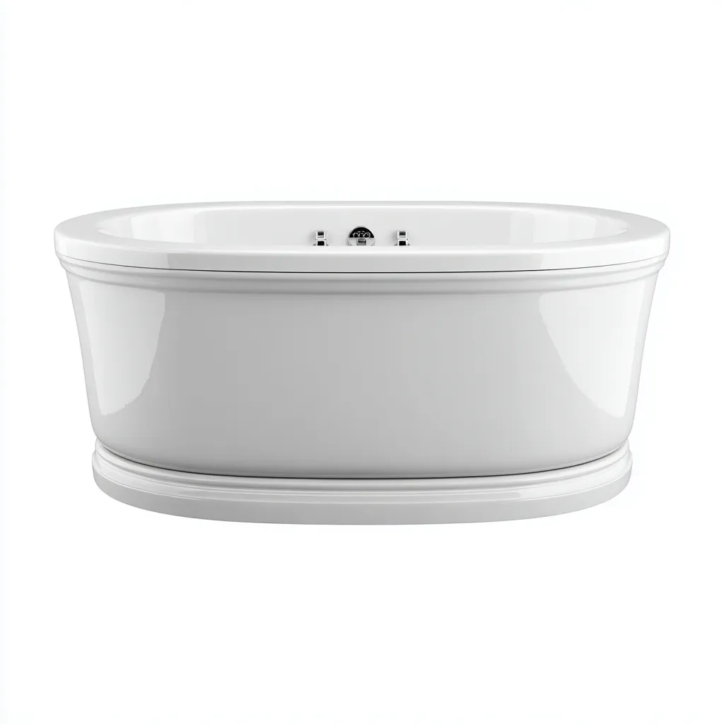 Vasca da bagno acrilico 170x82x60 cm - bianco - per bagno stile classico-Frameuna