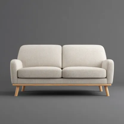 Divano lineare - tessuto - 165x85x80 cm - beige - adatto per soggiorno - design moderno-Frameuna