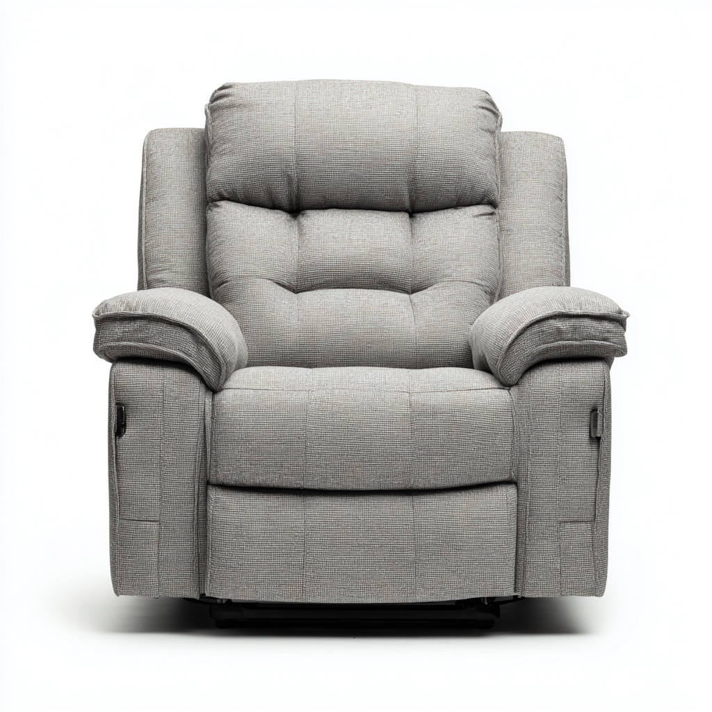 Poltrona reclinabile - tessuto - 88x96x104 cm - grigio chiaro - per soggiorno - design moderno-Frameuna