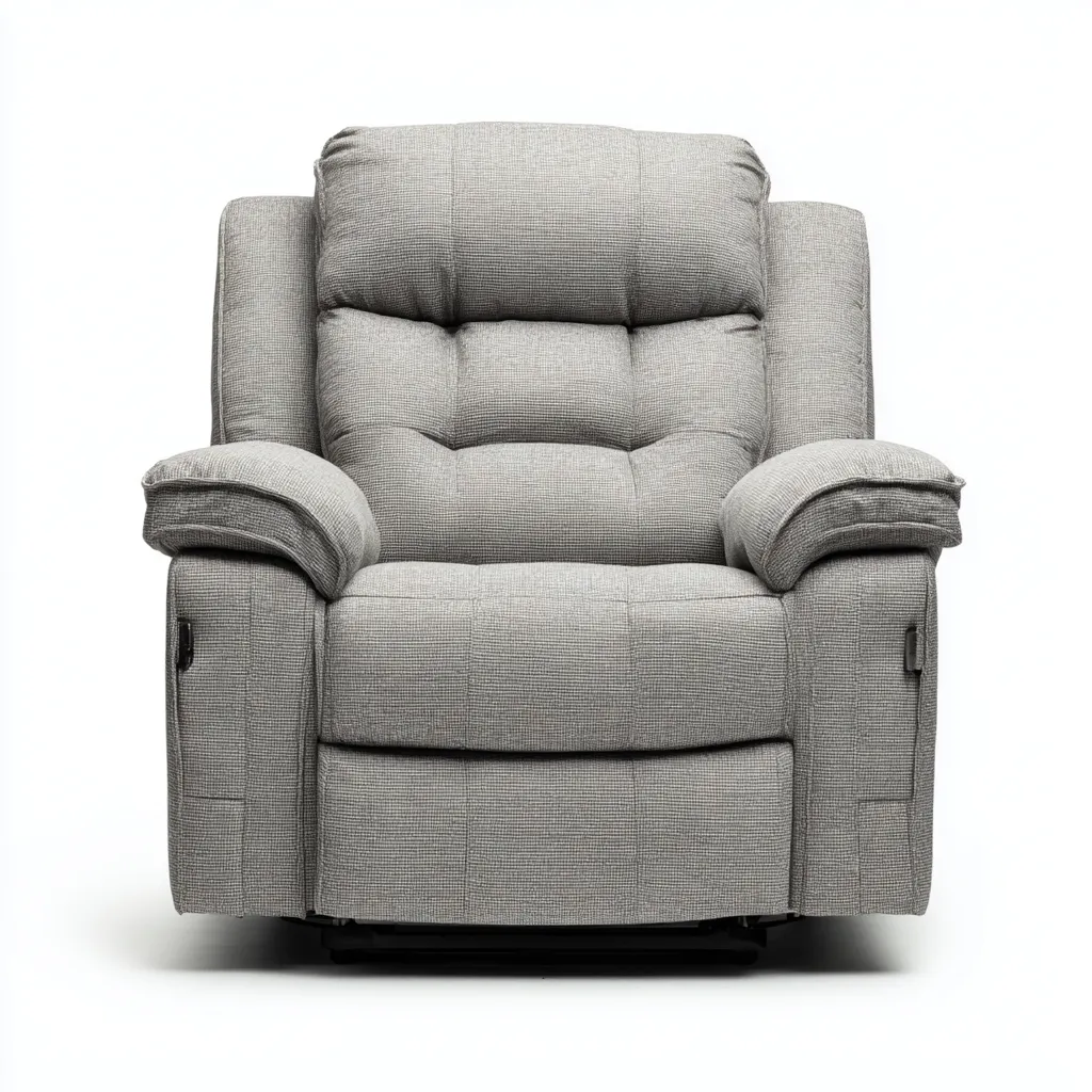 Poltrona reclinabile - tessuto - 88x96x104 cm - grigio chiaro - per soggiorno - design moderno-Frameuna