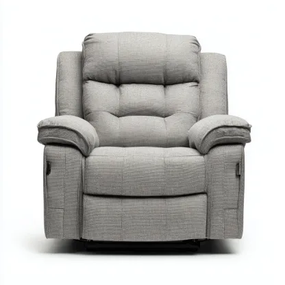 Poltrona reclinabile - tessuto - 88x96x104 cm - grigio chiaro - per soggiorno - design moderno-Frameuna