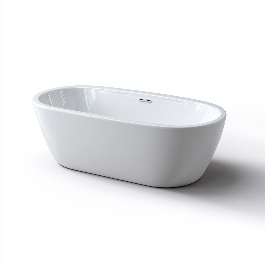 Vasca da bagno - resina composita - 168x78x57 cm - bianco - design moderno - per bagno-Frameuna
