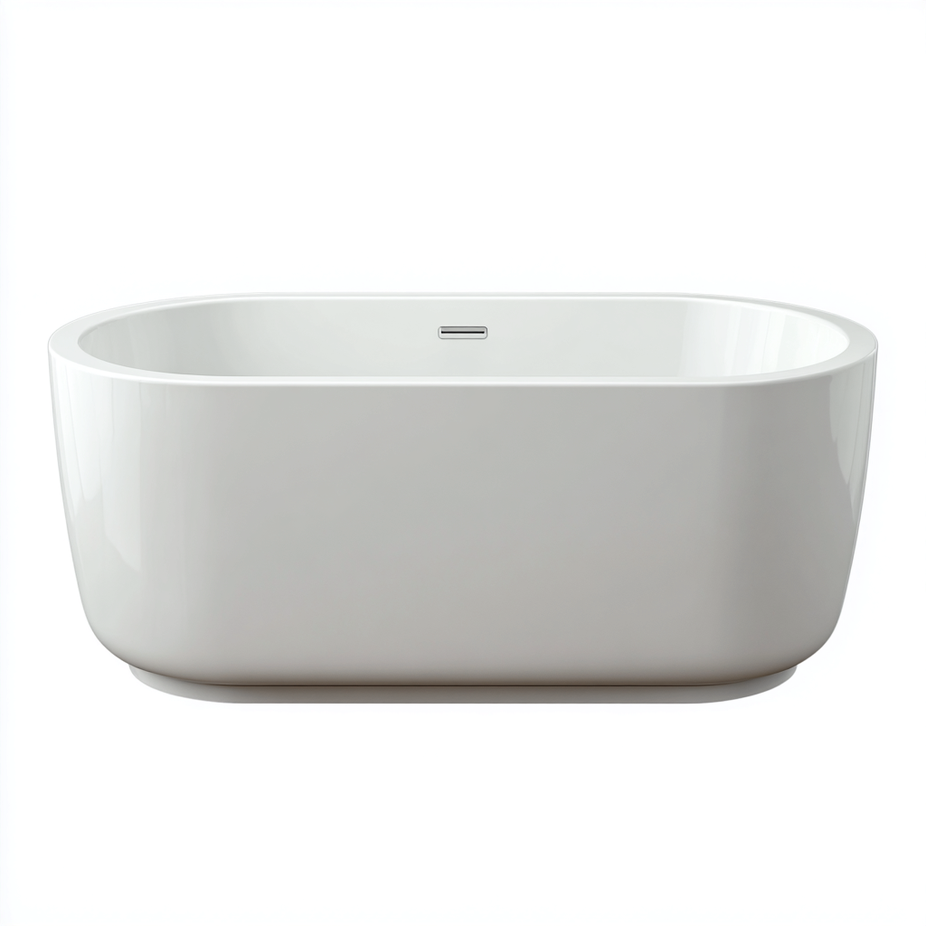 Vasca da bagno - resina composita - 165x82x58 cm - bianco - design moderno - per bagno-Frameuna