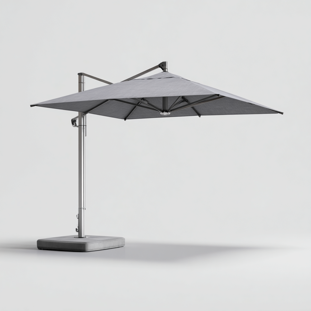 Ombrelloni da giardino metallo e tessuto 300x260 cm - grigio scuro - grigio chiaro - design moderno-Frameuna