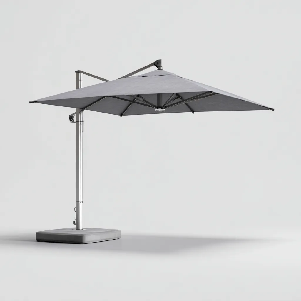 Ombrelloni da giardino metallo e tessuto 300x260 cm - grigio scuro - grigio chiaro - design moderno-Frameuna