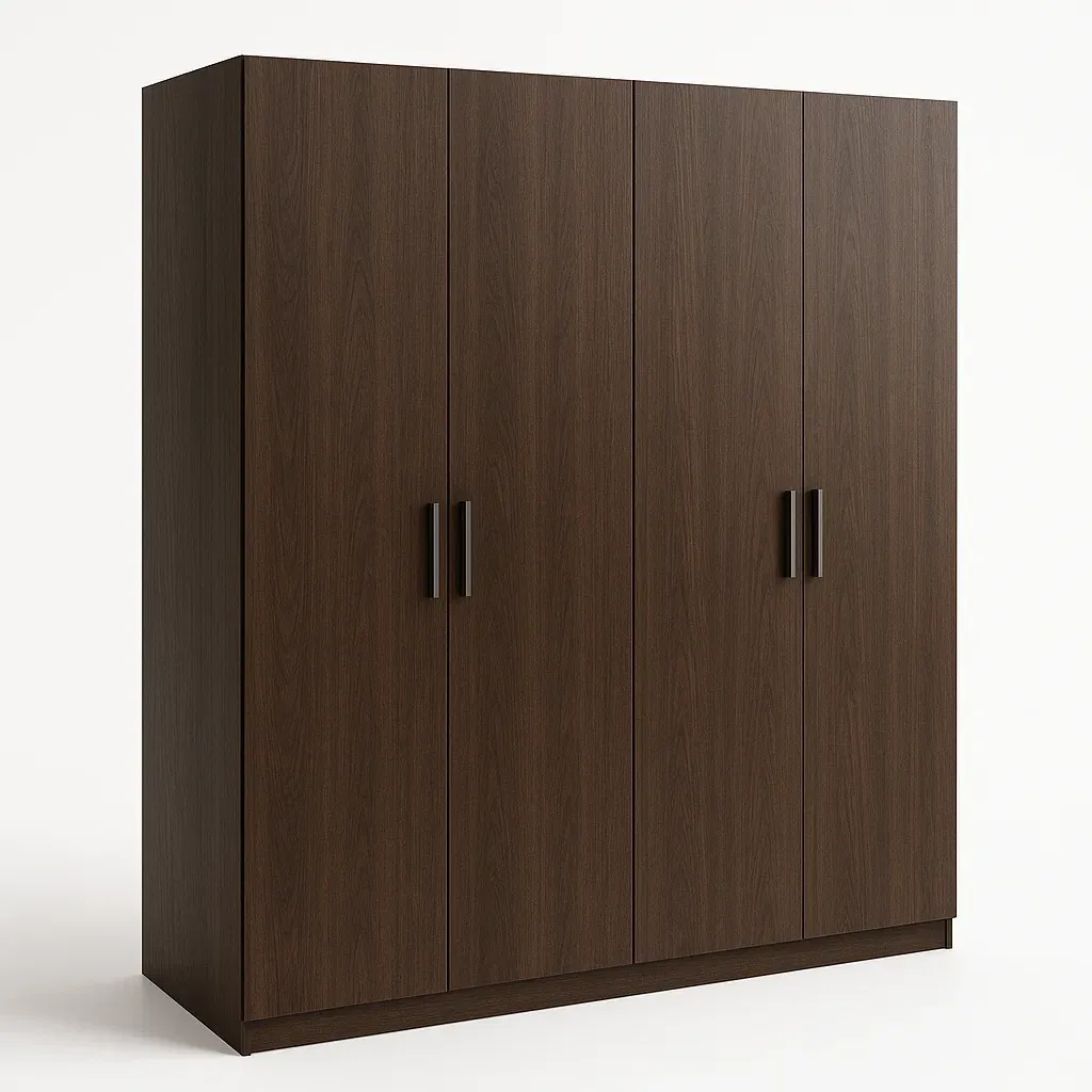 Armadio con ante a battente in legno truciolato Marrone-Divanimo