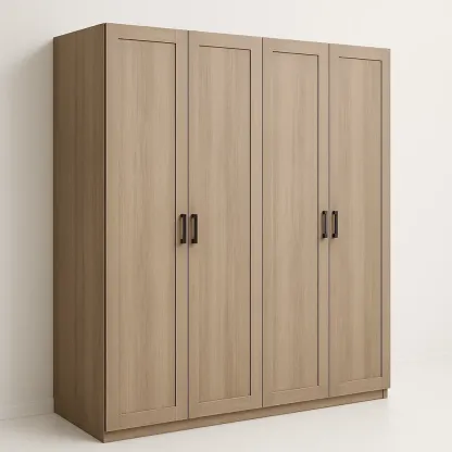 Armadio con ante a battente in legno chiaro-Divanimo