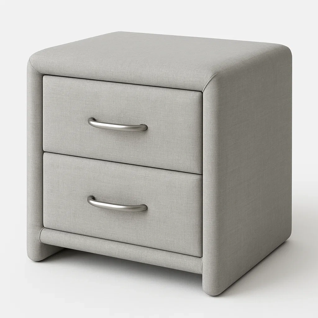 Comodino imbottito in tessuto con cassetti-Divanimo
