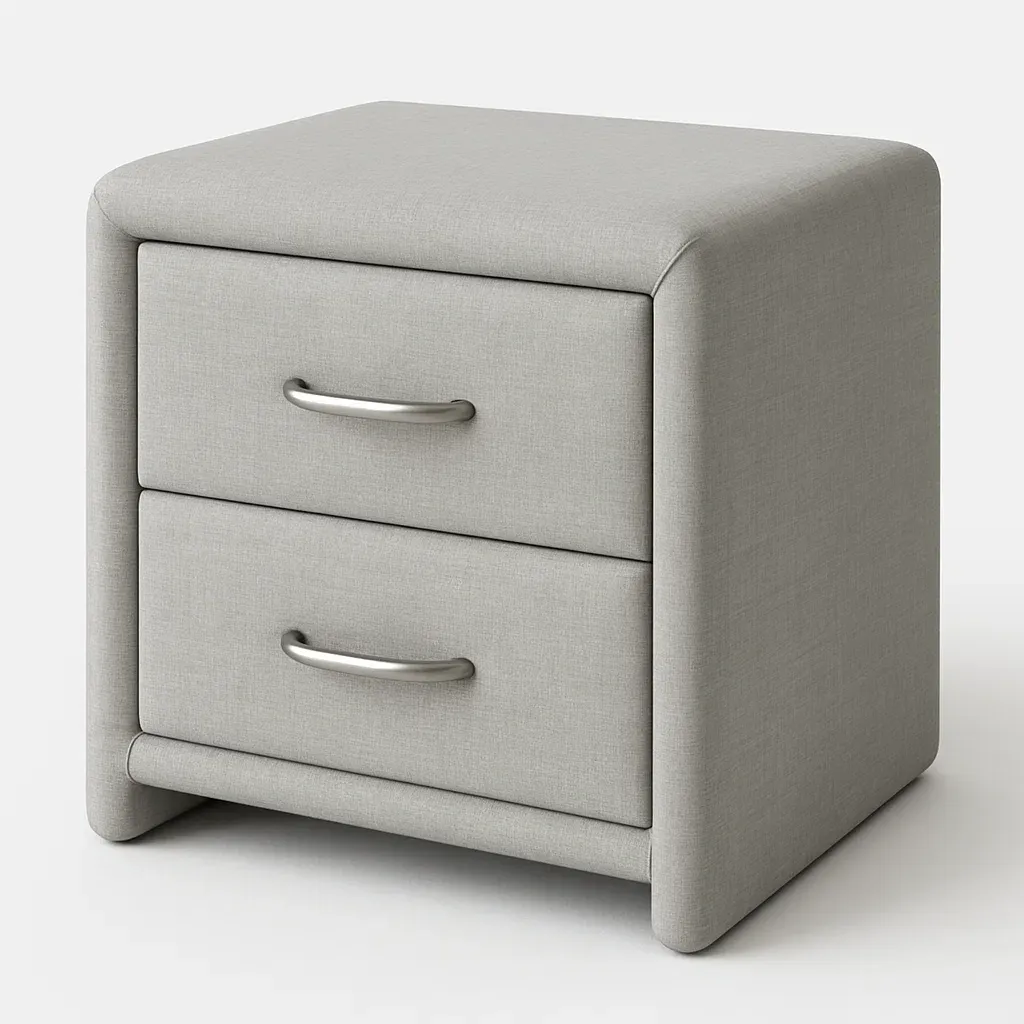 Comodino imbottito in tessuto con cassetti-Divanimo