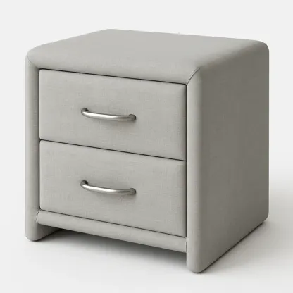 Comodino imbottito in tessuto con cassetti-Divanimo