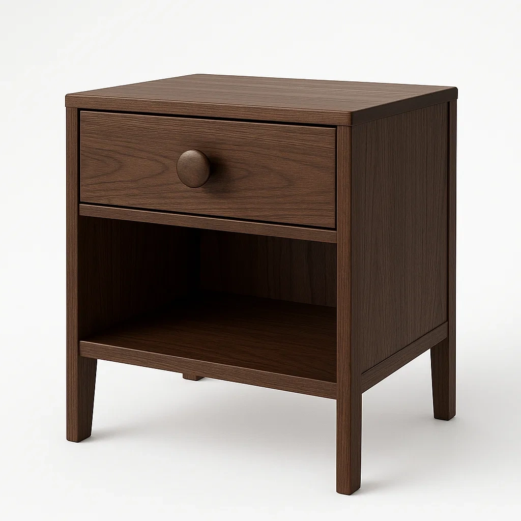 Comodino in legno con cassetto e ripiano 8 kg colore Marrone-Divanimo