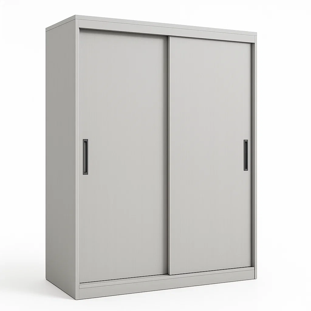 Armadio con ante scorrevoli in MDF grigio-Divanimo