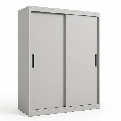 Armadio con ante scorrevoli in MDF grigio-Divanimo