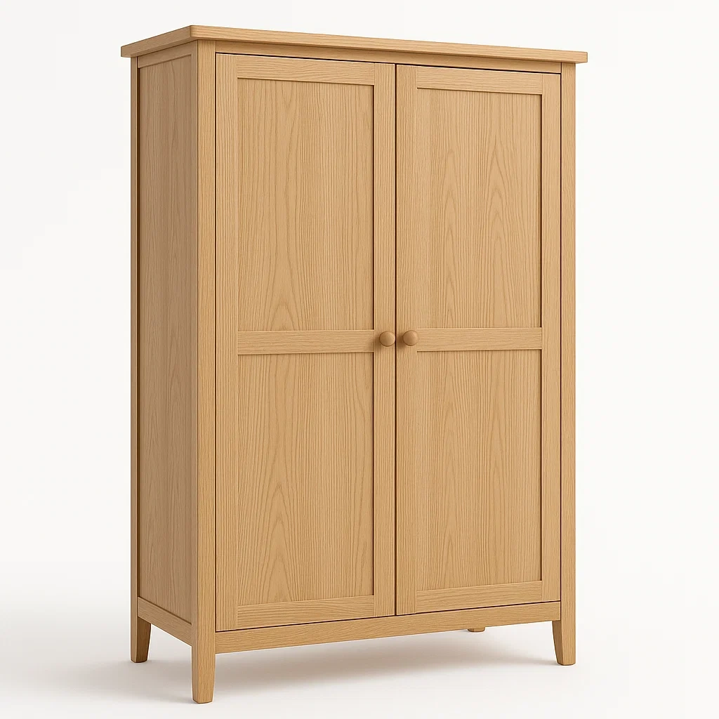 Armadio in legno massello con ante in rovere-Divanimo