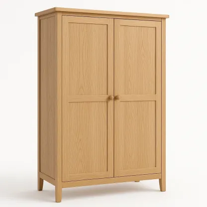 Armadio in legno massello con ante in rovere-Divanimo