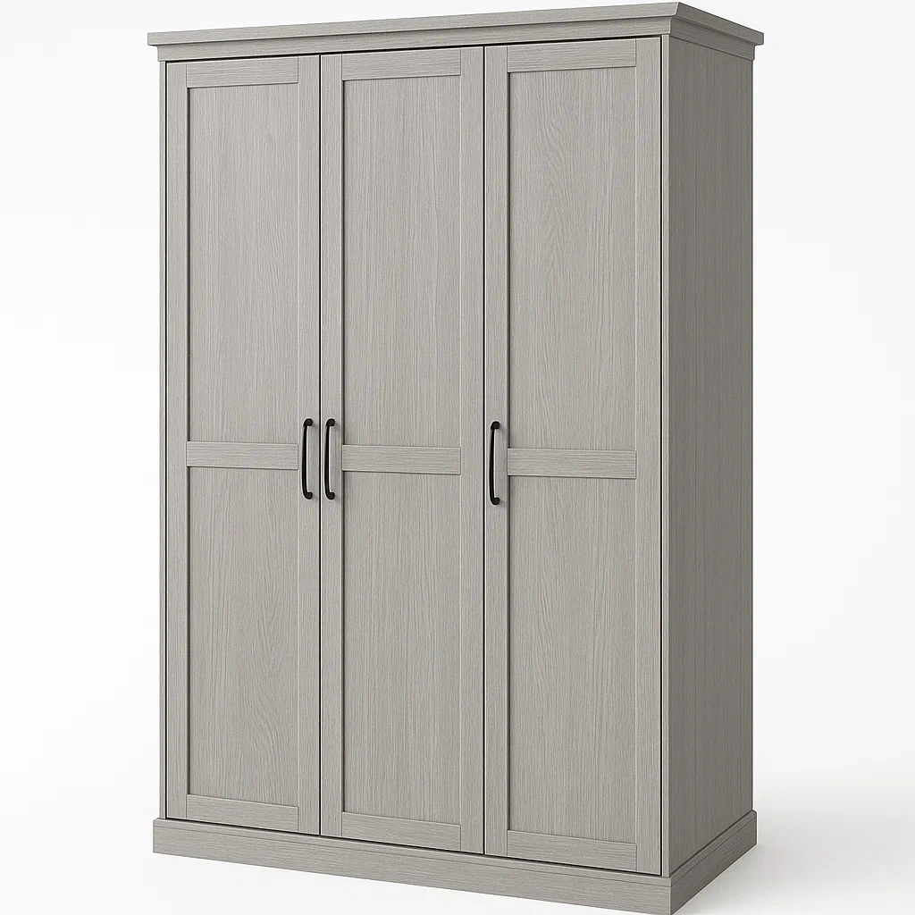 Armadio con ante a battente a tre ante in legno composito-Divanimo