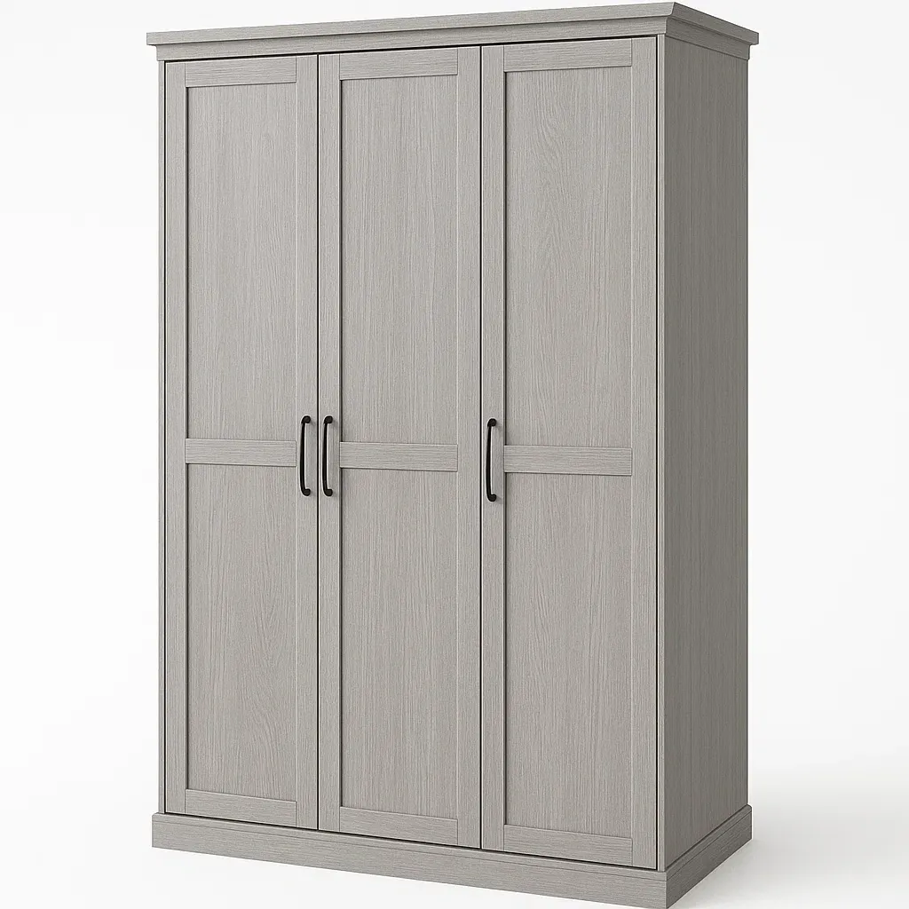 Armadio con ante a battente a tre ante in legno composito-Divanimo